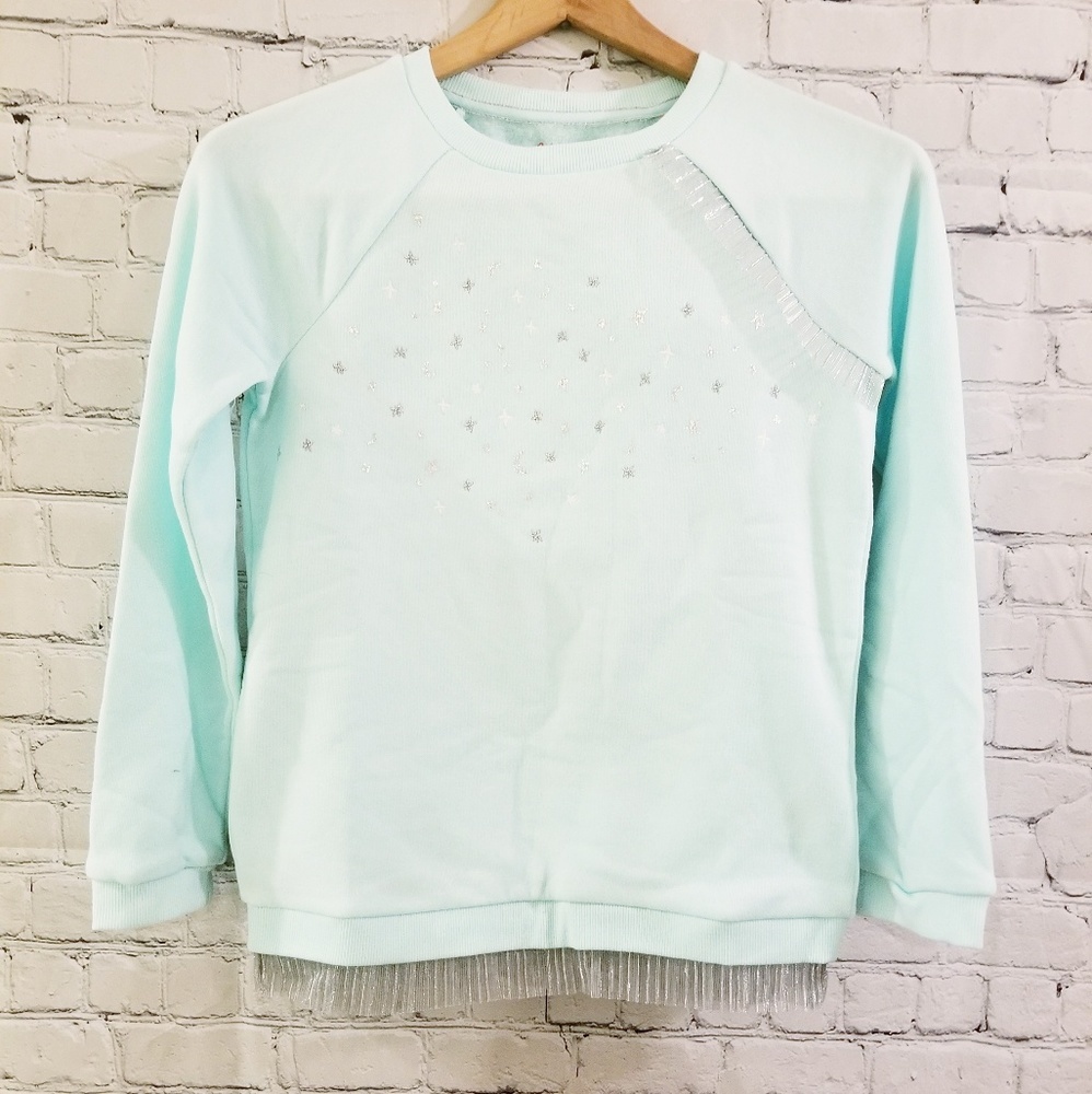 Girls bleached aqua sweater